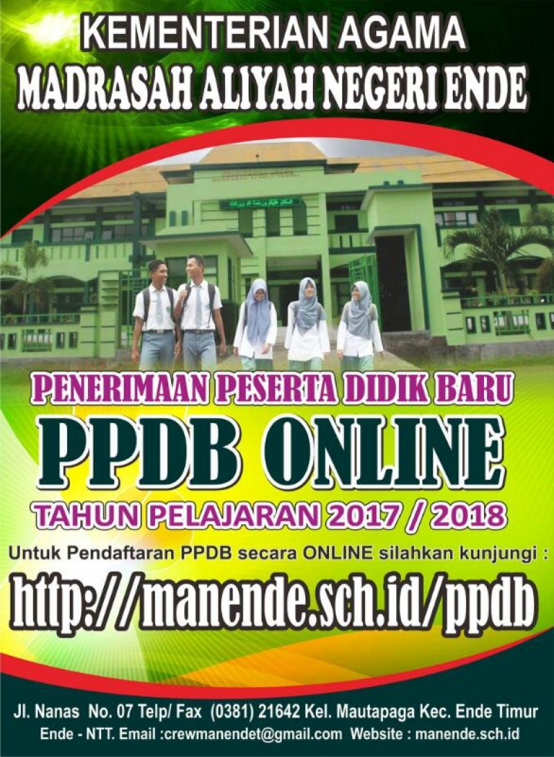 Penerimaan Peserta Didik Baru (PPDB) Online MAN Ende