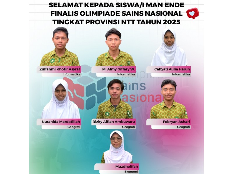 Tujuh Orang Duta OSN-K MAN Ende Berhasil Lolos ke OSN-P